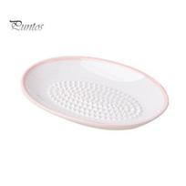 Herb And Spice Grinder Ceramic Garlic Grater Plate for Food Prep, Multifunctional Ginger Kitchen Prep Tool Mincer Dish, Non Slip Masher Bowl rožinė