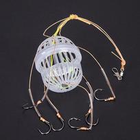 Steel Sea Box Hook Fishhook Explosion Baits Cage Explosion Hooks Bait Feeder Cage Fishing Hooks 8# gray