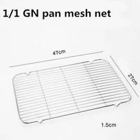 GN pan mesh net BBQ net Stainless steel basin oil rack filter rectangular plate frying basket baking shaker tub strainer tray