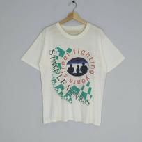 Vintage 80s 1989 Simple Minds Band Post Punk Rock Music Promo Europe Back print Tour T-shirt Size L S white