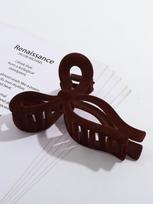 Autumn and winter flocked bow grab clip velvet shark clip women's hair clip hair clip black hair ornament Size fits all black