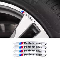 4 vnt. Automobilio ratlankio krašto lipdukas Automobilio emblemos apdaila BMW M Power Performance F10 F31 E36 E39 E87 E90 X3 X5 M3 M5 X1 X3 X5 gray