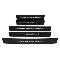 Anglies pluošto automobilio durų slenksčio apsauginės plokštelės Lipdukai Anti Scratch Lipdukas Chevrolet EQUINOX Logotipui Bagažinės Bamperio Juostelės Lipdukai black