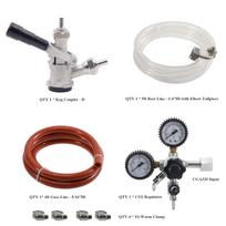 Jockey Box Tapping Kit 1 Line CO2 Cooler Dispensers Type D/S Keg Coupler CGA320/W21.8 Co2 Regulator Home & Event Beer white
