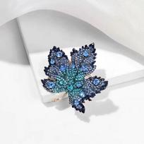 Kalnų krištolo klevo lapo sagės moterims, vyrams Mada Elegantiškas boutonnière Festivalio vakarėlio ženklelis Smeigtukas Drabužių papuošalų aksesuarai mėlyna