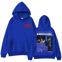90-ųjų roko dainininkas Michael Jackson prekių gobtuvai Mada Vintažiniai gobtuviniai džemperiai Vyrai Moterys Laisvi kasdieniai megztiniai Streetwear XL mėlyna