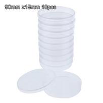 10Pcs Plastic Petri Dishes for Cell Culture Transparent Round 35/60/75/90mm Sizes for Lab Education Science Experiments 90mm x15mm 10pcs