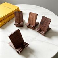 Popular Black Walnut Mobile Phone Display Stand - Solid Wood, Detachable, and Portable Desktop Holder Black Walnut Phone Stand black
