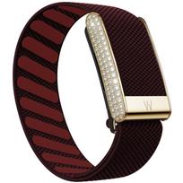 Diamond‑Embedded Wristband for Whoop 5.0 Nylon Woven Elastic Shiny Band Full‑Diamond Bright Gold Metal U‑Frame Replacement Strap For WHOOP 5.0 black