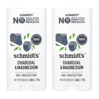 Schmitz Natural Deodorant Charcoal Magnesium 75g 2 pcs Natural Deodorant Bar gray