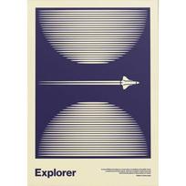 Retro kosminės aviacijos drobės sienos meno plakatai Vintažinis vidurio amžiaus sienos dekoras Biuro miegamojo dovana kosminių lėktuvų mėgėjams 30X45cm No Frame white