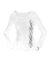 Punk Spicy Girl Autumn Cross Print Long Sleeve Slim-fit Casual Round Neck Top