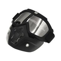 Vintage Motorcycle Shark Helmet Goggles Motocross Helmet Glasses Retro Windproof Open face Helmets Goggles Mask Silver