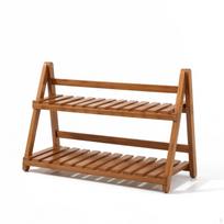 Bambukinis augalų stovas patalpoms, 2 pakopų gėlių stovas balkonui, palangei, stalui 30CM 50CM_Brown