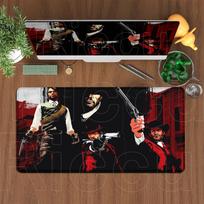 120x60cm Dydžio pelės kilimėlis Red Dead Redemption 2 Žaidimų klaviatūros stalo kilimėlis Kompiuterio biuro reikmenys Anime Neslystantys pelės kilimėliai 30x60cm brown