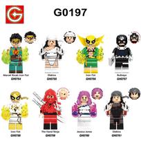 Superhero Series Daredevil Iron Fist Bullseye Ricca Action Figure Building Blocks Toy,Creative Educational Gift for Kids G0197（0754-0761）
