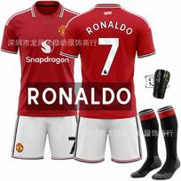 2026-27 „Manchester United“ namų marškinėliai CR7 futbolo marškinėlių komplektas Raudonųjų velnių gerbėjų leidimas Suaugusiems Jaunimui #M raudona