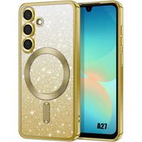 Case for Samsung Galaxy A27 5G, Glitter Silicone Protection with Magnetic Circle - Gold