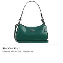 COACH Teri Cow Leather Crossbody Bag, Shoulder Bag Medium Women's Emerald Green CV938-QBDM9 One Size 1 gray