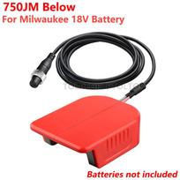 Fishing Batterty Adapter Replacement For Dewalt/Makita/Milwaukee 18V 20V Battery to for Daiwa/Shimano Power Assist Reels 750MJ For Milwaukee black