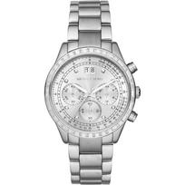 MICHAEL KORS Brinkley Women's Quartz Chronograph Watch Silver Dial Stainless steel Strap 40mm MK6186 sidabras