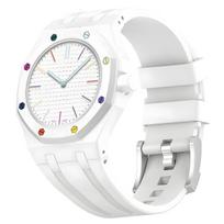 Compatible Swatch Royal Pop Watch Strap and Bezel Soft Resin Sweatproof Replacement Watch Strap position [Tyqzor] Set, Band, Flexible, Durable, white