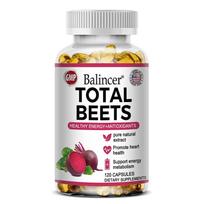 Balincer Total Beets Superfood Blend Supplement with Nitrate, L-Citrulline, B6 & B12, 120 Caps 120 Capsules white