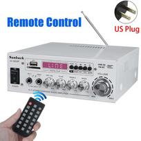 SUNBUCK AV-660BT BT5.0 Garso stiprintuvas Namų Automobilių Kinas Garso stiprintuvas 110V/220V Palaikymas EQ FM SD USB 2 Mic AK370 12V Amp 660BT White US Plug