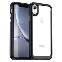 Dėklas iPhone XR iPhone X XR XS Max Apsauga Smūgiams Atsparus Spalvingas Minkštas Kraštas Silikoninis Skaidrus Bamperis iPhone XR 6,1 colio For iPhone X juoda