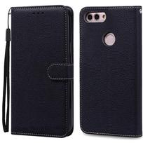 Dėklas Huawei P Smart 2018 FIG-LX1 Odinis Piniginės Tipo Atverčiamas Dėklas Huawei P Smart Dėklas FIG-LX1 5,65 colio Dėklas Coque Fundas Korpusas P Smart 2018 FIG-LX1 juoda