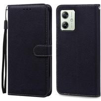 Skirta Motorola G54 Power Edition dėklas Piniginė Atverčiamas Odinis Dangtelis Skirta Moto G54 5G dėklui Silikoninis Dangtelis Skirta Motorola G54 Dėklas Fundas G54 5G (G54 Power) juoda