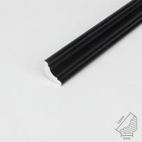 Lengvai pjaunama 3D PVC grindjuostė individualiam sienų dekoravimui, 1 m ilgio juoda