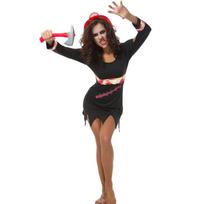 New Halloween Adult Costume Female Fire Masquerade Show Costume Vampire Witch Princess Dress cos one size fits all juoda