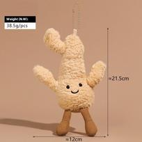 Pliušinis Lėlė Lėlė Imitacija Maisto Pakabukas Krepšio Pakabukas Daržovės Maistas Big Ginger [20CM] beige