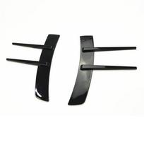2 x Car Side Fender Wing Shark Fin Decorative Stickers Glossy Black Styling Kit gray