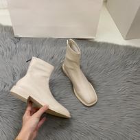 Balti Moteriški Ankle Boots Darbiniai Trumpi Batai Moterims Odiniai Elegantiški su Žemais Kulniukais Batai Avalynė Dizainerio Prabangūs Stilingi Naujienos 39 gray
