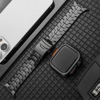 Prabangus titano apyrankė + dėklas Apple Watch Ultra juostai 44mm 45mm 46 49MM Titano jungtis IWatch Series 10 9 8 7 6 5 4 45mm series 9 8 7 gray