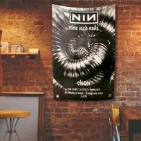Nin N-Nine-Inch-Nails Gobelenas Keturi Skylės Skaitmeniniai Spaudiniai Vėliava Vėliavėlė Sunkiojo Roko Grupė Lauko Patalpų Dekoracija Kambarys Garažas 30x40in