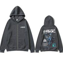 Roko Grupė Gorillaz The Now Now Albumo Grafinis Užtraukiamas Džemperis Vyrams Moterims Drabužiai Hip Hop Mada Per dydį Užtraukiamas Striukė Džemperis 3XL tamsiai pilka spalva
