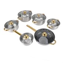 Stainless Steel Pots and Pans Set Kitchen Cookware Set Stockpot Saucepan Frying Pan with Lids Handles gray