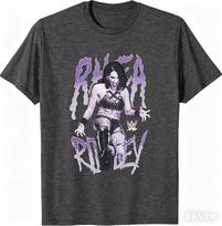 2026 Rhea Ripley Potretas su spyriu Mergaičių T-shirt, Vyriška Moteriška T-shirt Aukštos kokybės prabanga Tinka tiek vyrams, tiek moterims Viršus Y2k S gray