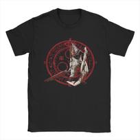 Retro Silent Hill 2 Tshirts Men's O-neck Short Sleeve Clothing PC Videogames Survival Horror Cotton Summer TopsTops 4XL brown