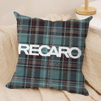 Luxury R-Recaro Logo Cushion Cover Silky Short Plush Sofa Pillow Cover Hidden Zipper Soft Dustproof Case for Home Decor 30cmx30cm gray