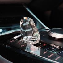 Orchidėjinis kristalinis pavarų svirties rankenėlės dangtelis BMW 3/4 serijai, X1, X2, i3, i4 gray