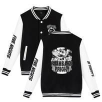 Jackets for Men's 2026 Five Nights At Freddy's Hip Hop Casual Baseball Coat Slim Fit Unisex Baseball Uniform Bomber Youth Trend College Wear Autumn XL juoda