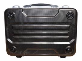 G-BRONCO Attache Case, 45cm, B4 Size, Polycarbonate PC Case with Shoulder Strap, Carbon Print, 524020345 (Carbon Print) gray