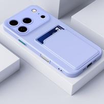 Prabangus minkštas silikoninis kortelių laikiklis piniginė telefono dėklas, skirtas iPhone 17 16 15 14 Plus 13 12 11 Pro Max, atsparus smūgiams, su kortelės lizdu, galinis dangtelis iPhone 12 Pro Max gray