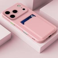 Prabangus minkštas silikoninis kortelių laikiklis piniginė telefono dėklas, skirtas iPhone 17 16 15 14 Plus 13 12 11 Pro Max, atsparus smūgiams, su kortelės lizdu, galinis dangtelis iPhone17 Pro Max