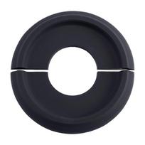 Plastikinis lubų dangtelis 25cm išorinis 10cm vidinis skersmuo, skeltas tipas, plokštelė laidų slėpimui ir dekorui pagerinti juoda