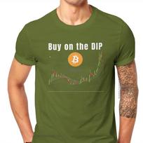 Bitcoin Cryptocurrency Art Buy On The Dips T Shirt Harajuku Punk High Quality Tshirt Loose O-Neck Women Men Shirt 4XL brown